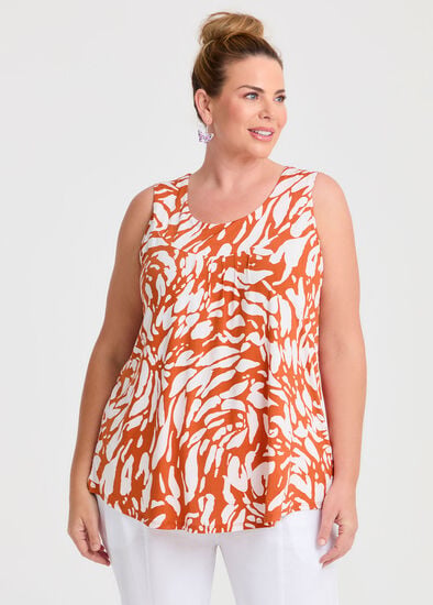 Plus Size Gather Neck Panel Tank