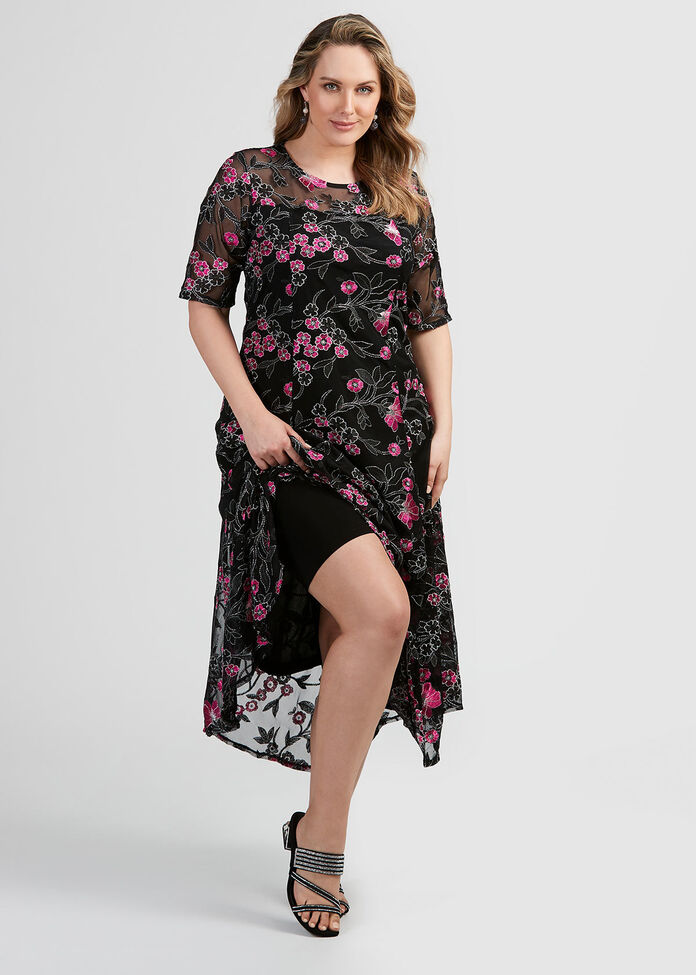 Embroidery Flower Dress, , hi-res