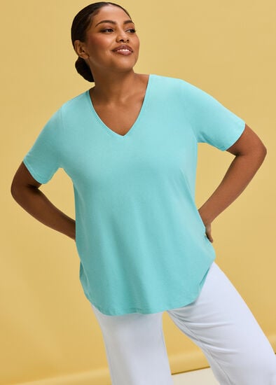 Plus Size Australian Cotton V-neck T-shirt