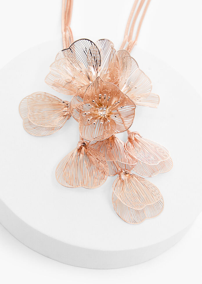 Statement Flower Necklace, , hi-res