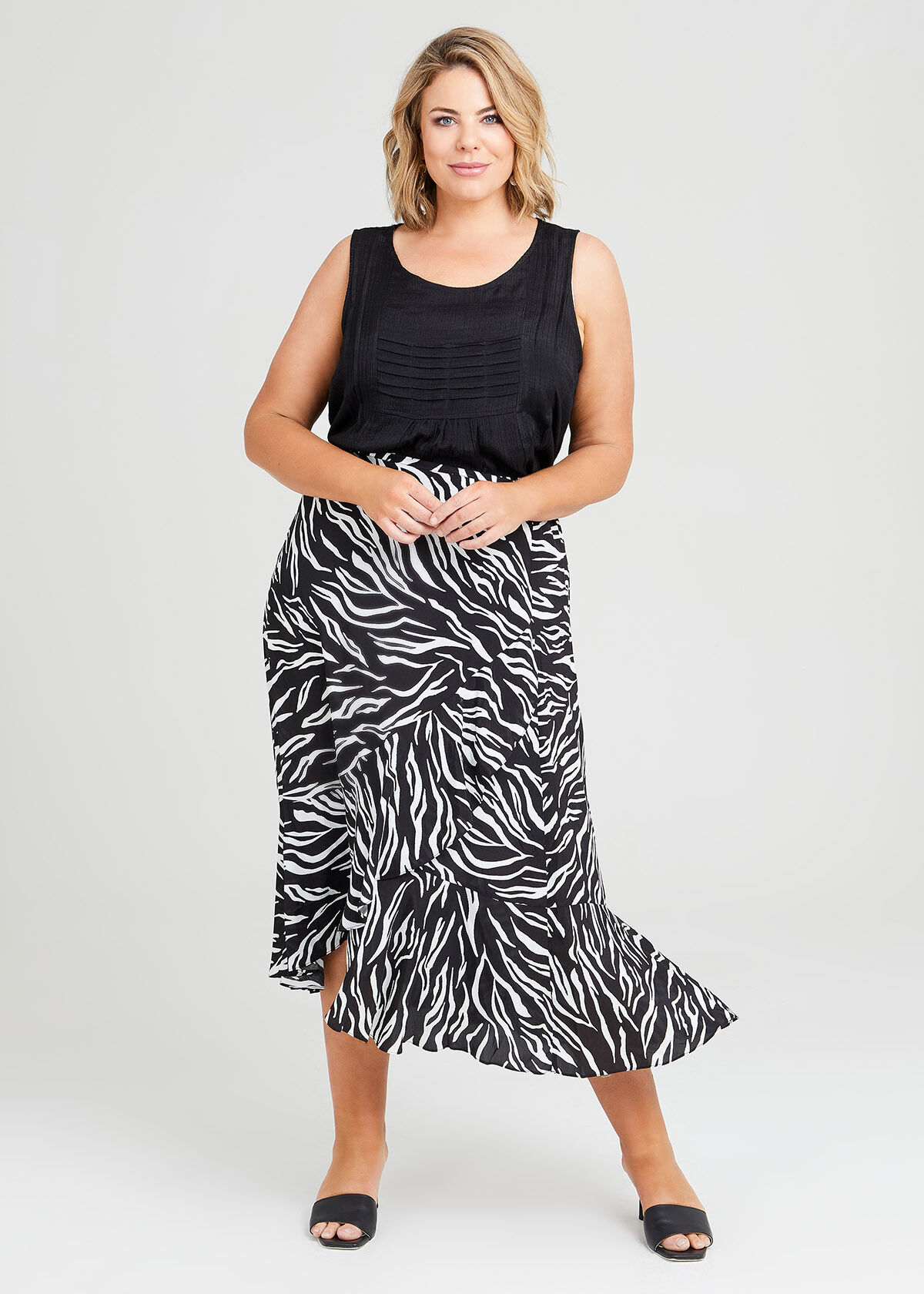 Natural Zebra Wrap Skirt