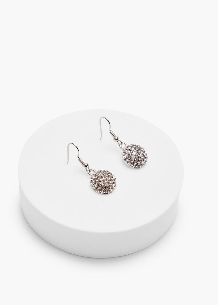 Pave Diamante Crystal Earrings, , hi-res
