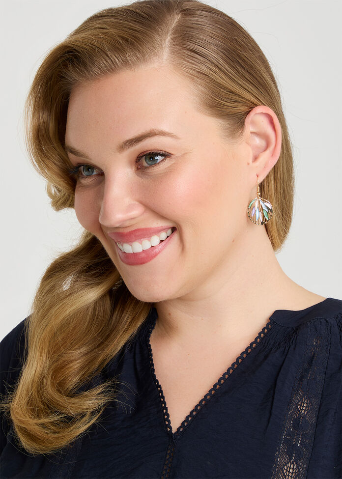 Enamel Pretty Petal Earrings, , hi-res
