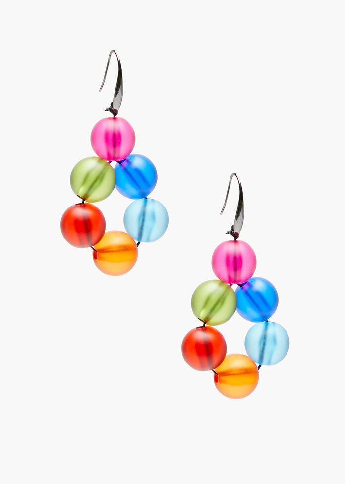 Bright Frosted Resin Earrings, , hi-res