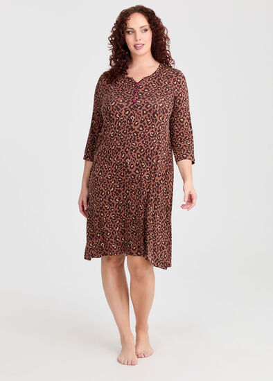 Plus Size Bamboo Animal Placket Nightie