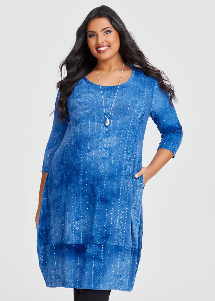Venetia Dress in Blue/Green