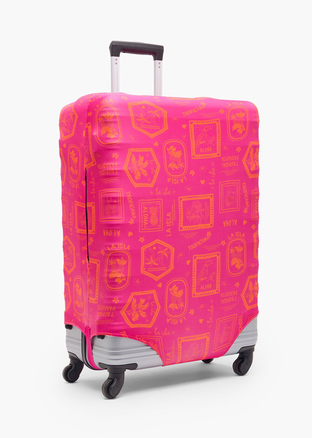 Luggage cover in store shop