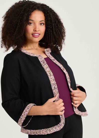 Plus Size Coco Boucle & Bamboo Ponte Jacket
