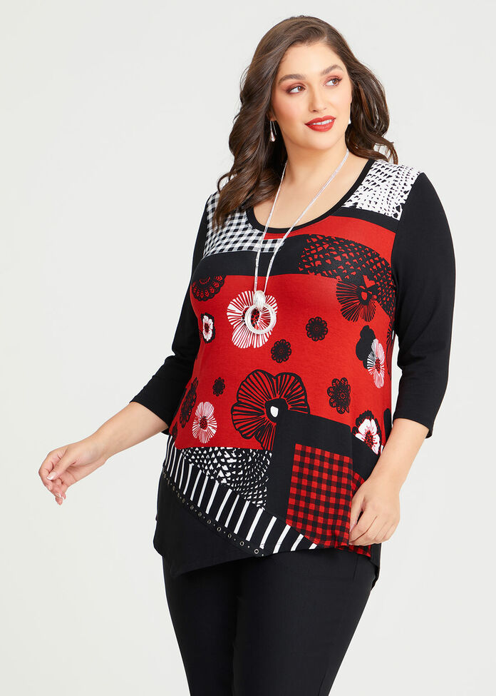 Shop Plus Size Fire Starter Natural Top in Red | Sizes 12-30 | Taking ...