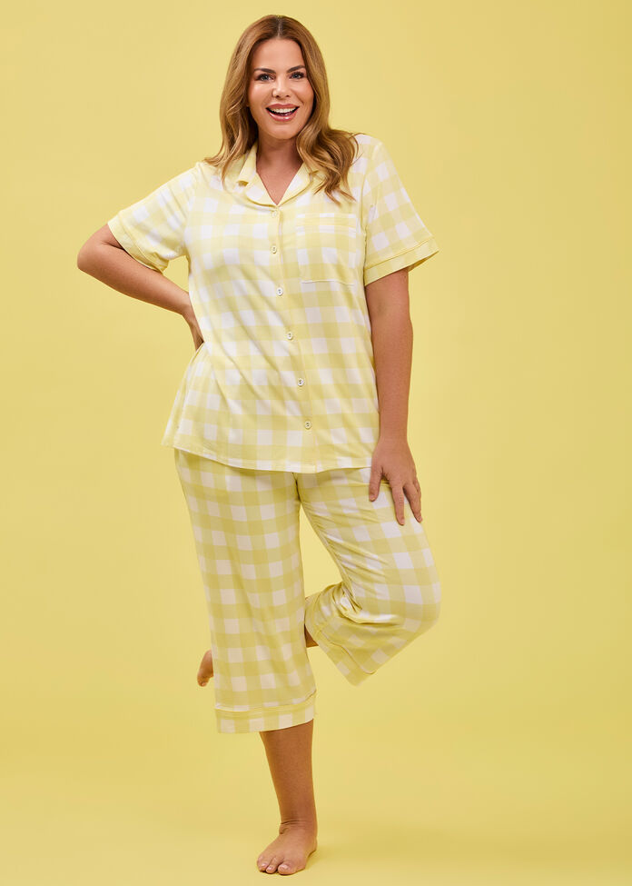 Modal Gingham Pyjama Pant, , hi-res
