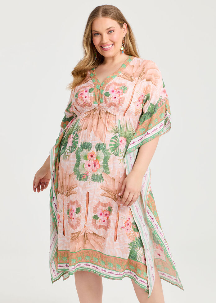 Natural Pretty Long Poncho, , hi-res