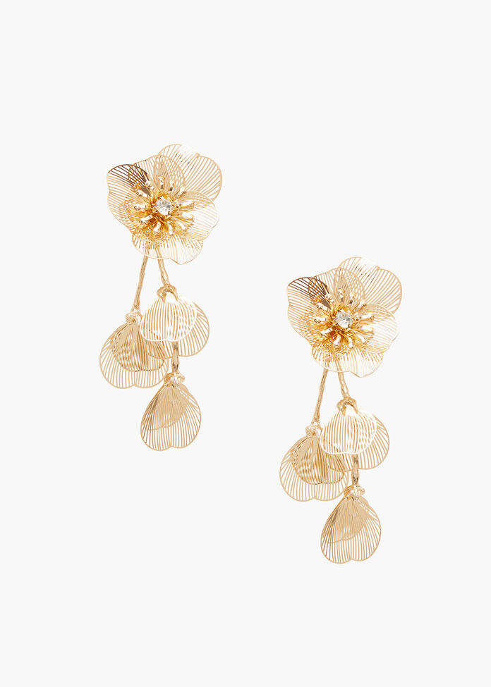Statement Flower Earrings, , hi-res
