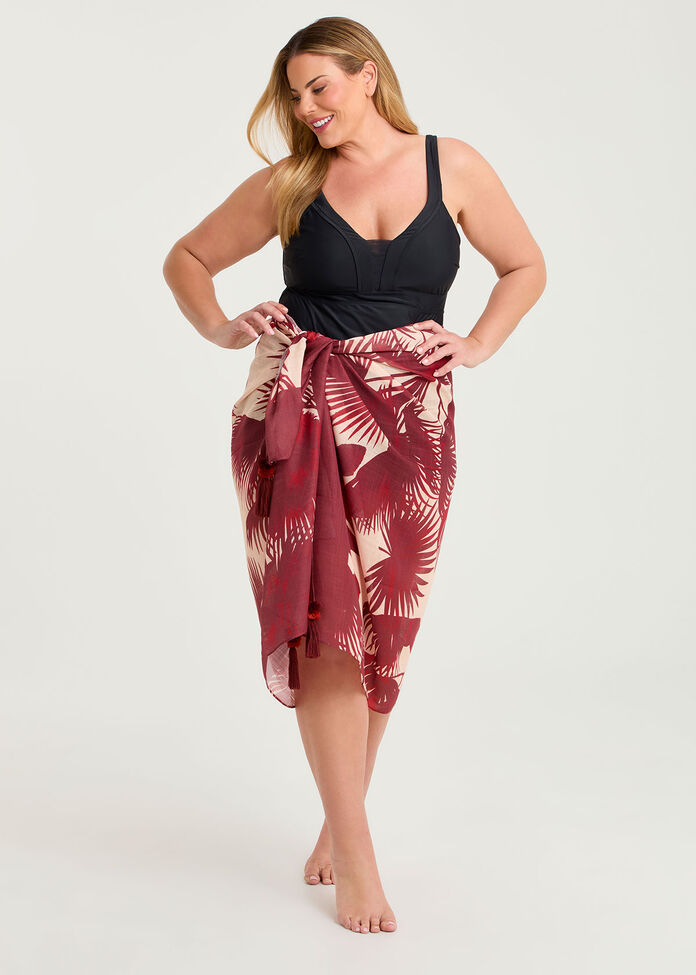 Natural Tones Palm Sarong, , hi-res