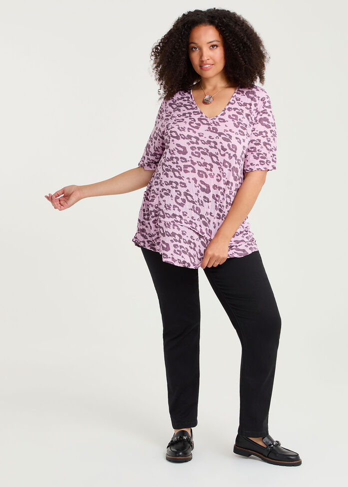 Crushed Animal Print Top, , hi-res