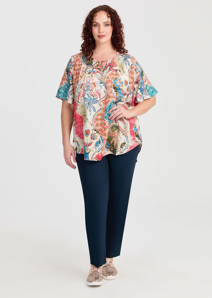 Belle Paisley Natural Top, , hi-res