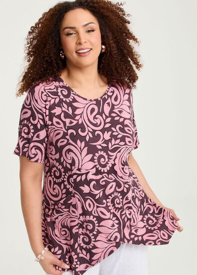 Plus Size Natural Hazel Paisley Top