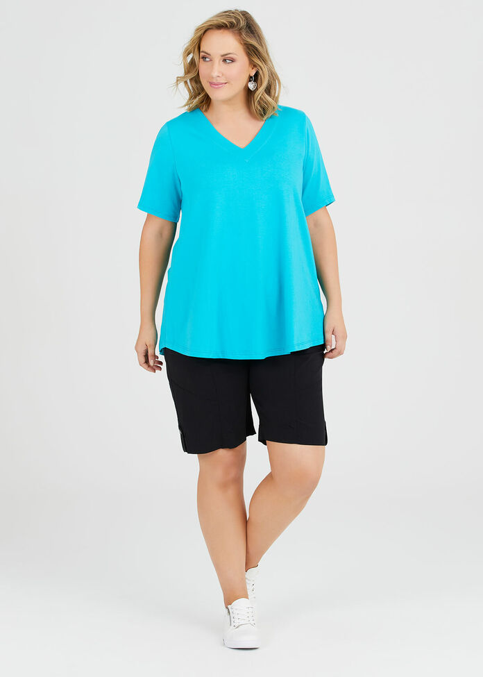 Organic V-neck Swing Basic Tee, , hi-res