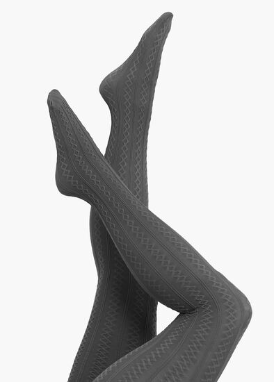 Opaque Cable Knit Tights