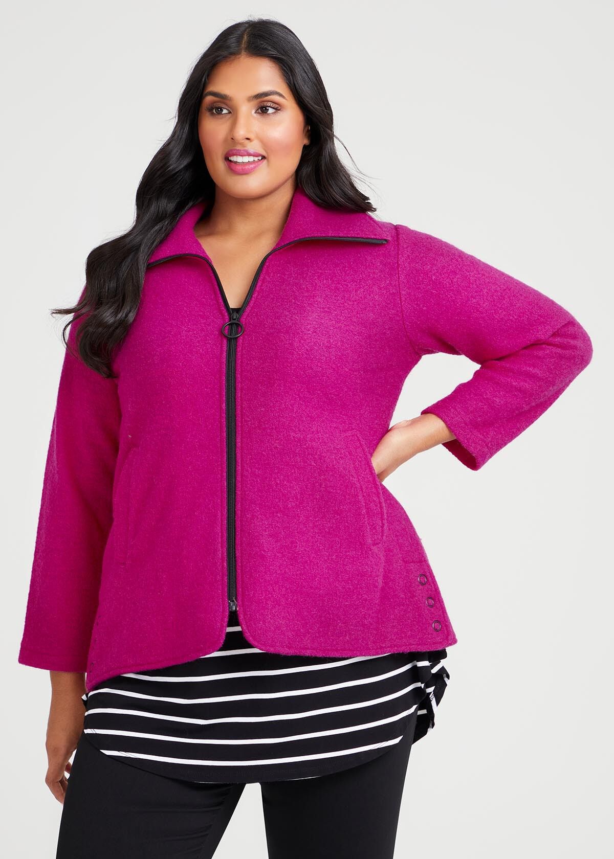 Pink boiled sales wool jacket