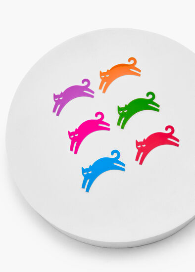 Set of 6 Cat Glasses Markers