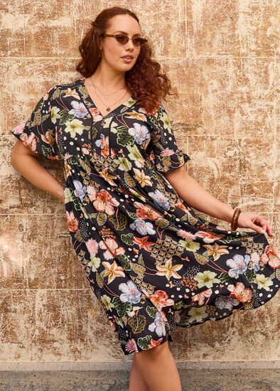Plus Size Natural Getaway Floaty Dress