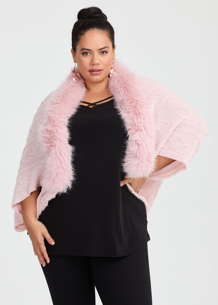Shop Fur Trim Cape in Pink Accessories Taking Shape IE