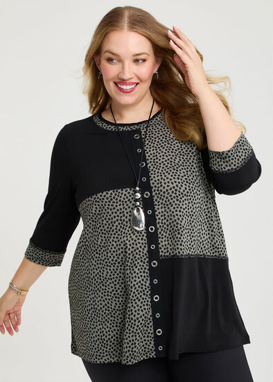 Plus Size Eyelet Spliced Luna Tunic