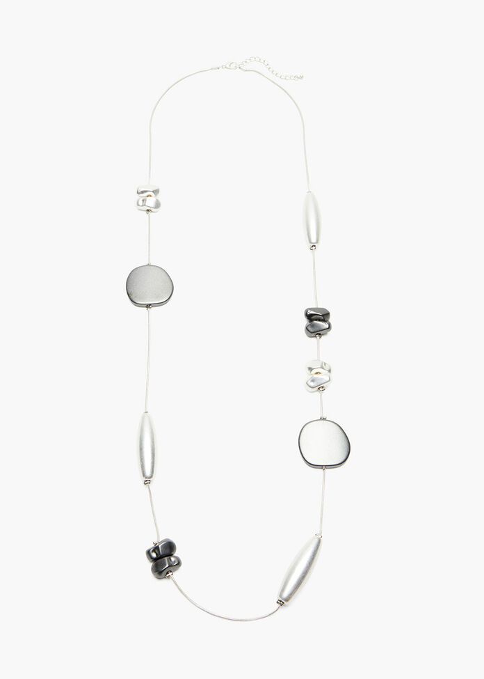 Long Line Silver Necklace, , hi-res