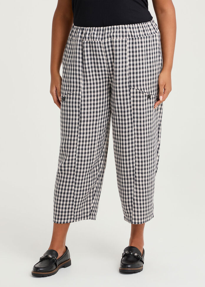 Gingham Check Lantern Pant, , hi-res