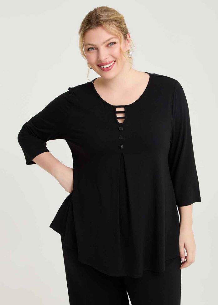 Neck Detail Natural Top, , hi-res