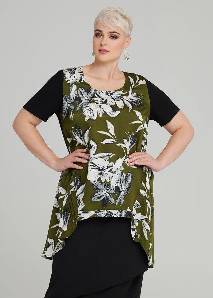 Forrest Flowers Top, , hi-res