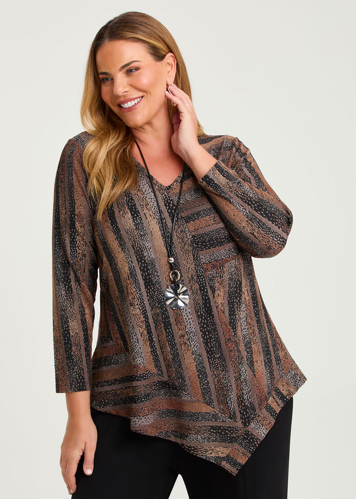 Chevron Stripe Burnout Tunic, , hi-res