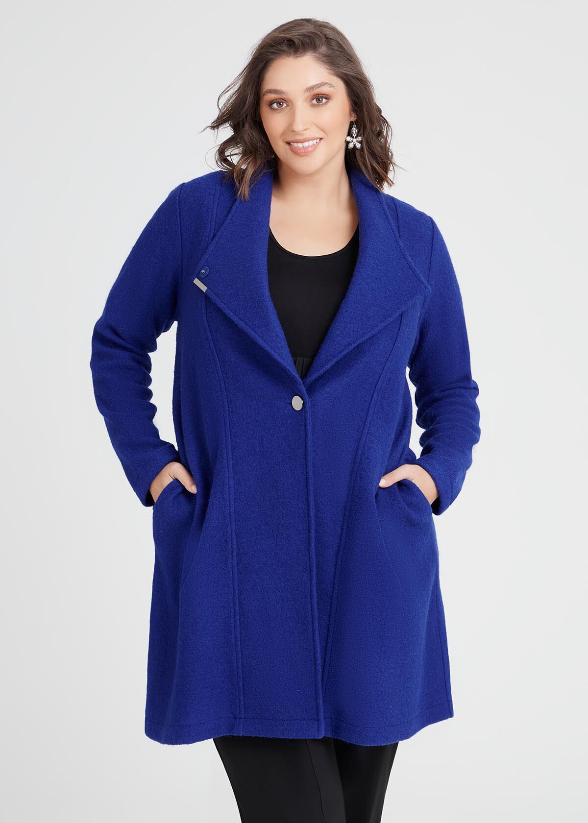 Plus size boiled wool coat shop