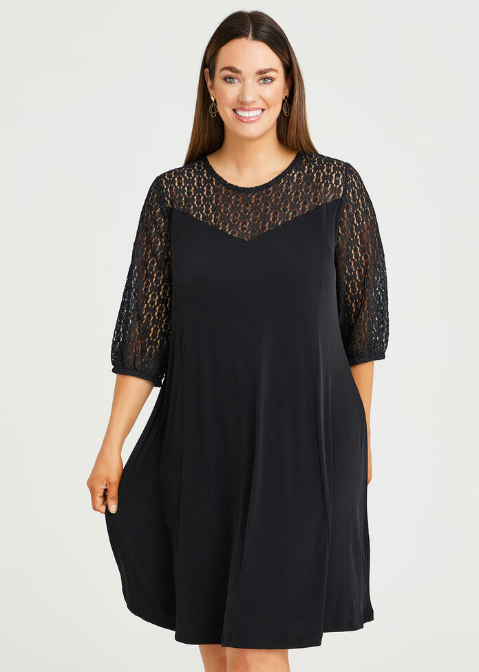 Shop Plus Size Khloe Lace Knit Dress in Black | Taking Shape AU