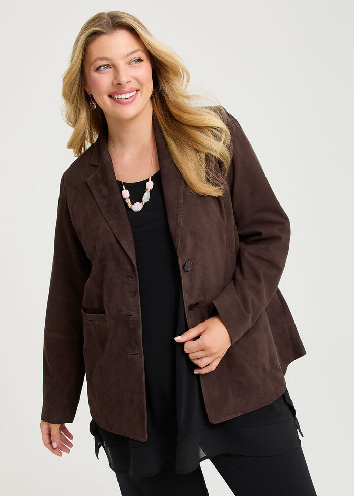 Suede Leather Amelia Jacket, , hi-res