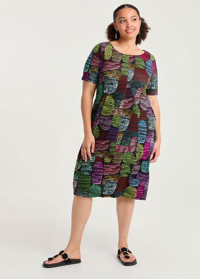 Plus Size Natural Solana Abstract Dress