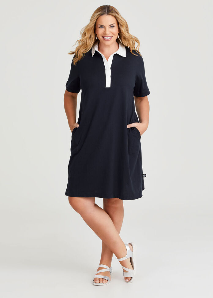 Cotton Polo Dress, , hi-res