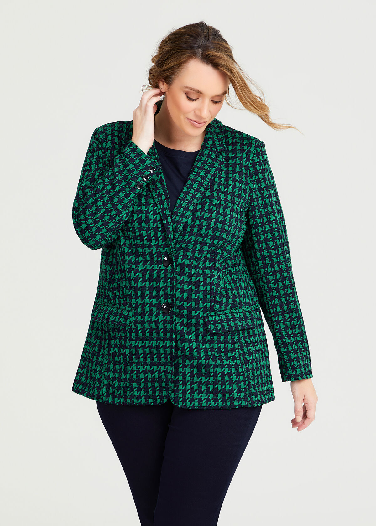 Women's plus size houndstooth jacket outlet