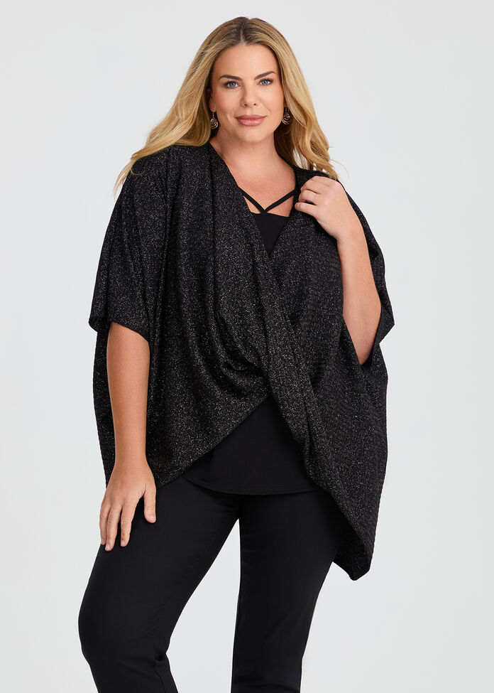 Evening Twist Poncho, , hi-res