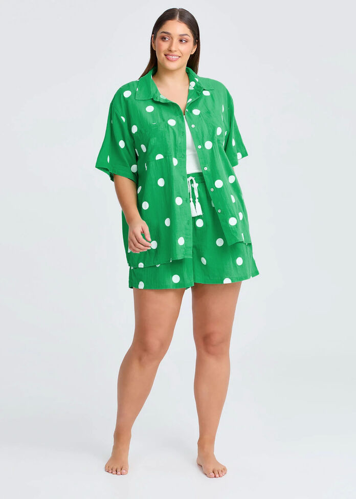 Cotton Spot Beach Shirt, , hi-res