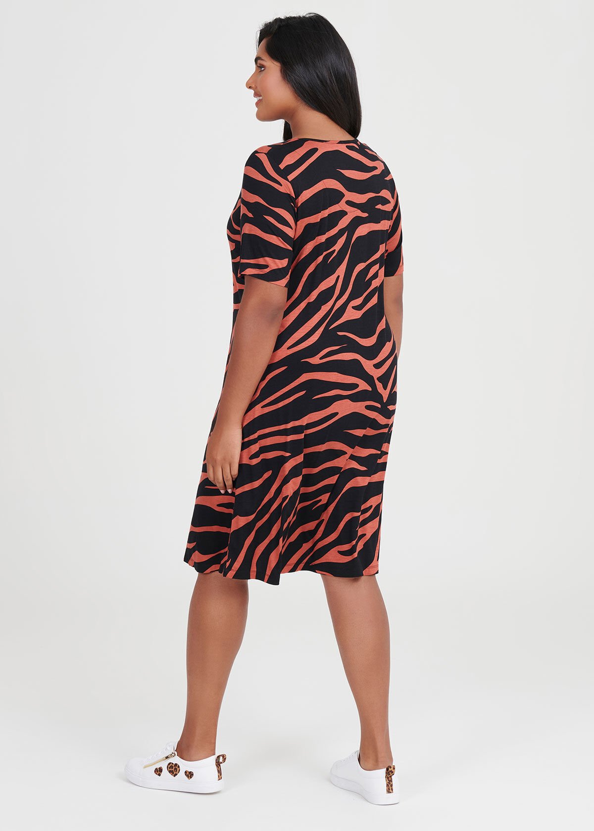 Zebra print t shirt dress outlet