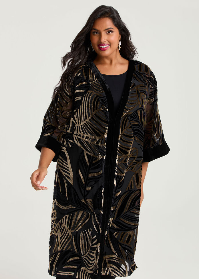 Velvet Burnout Event Kimono, , hi-res