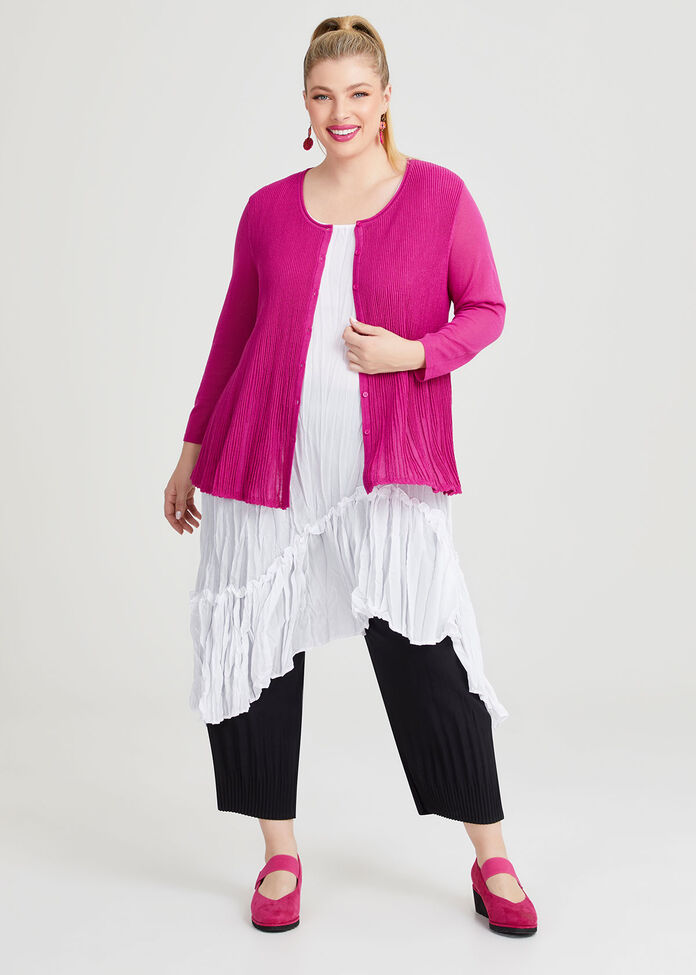Plisse Knit Natural Cardigan, , hi-res