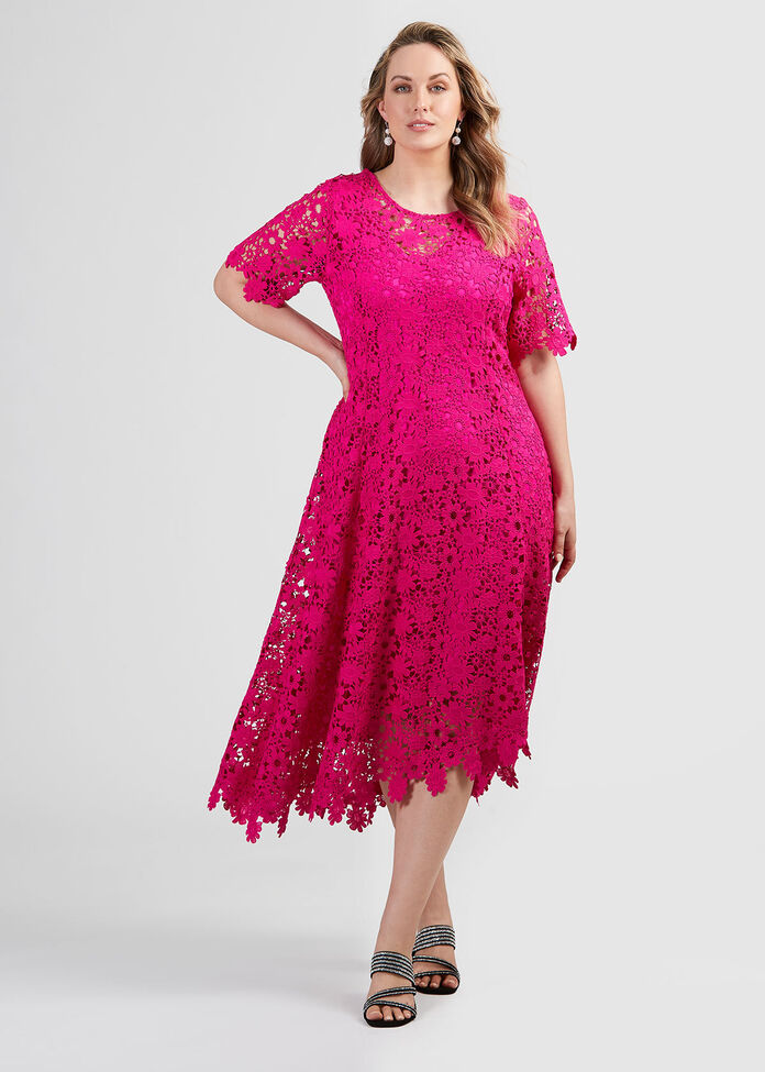 Shop Plus Size Guipure Lace Dress in Red | Taking Shape AU