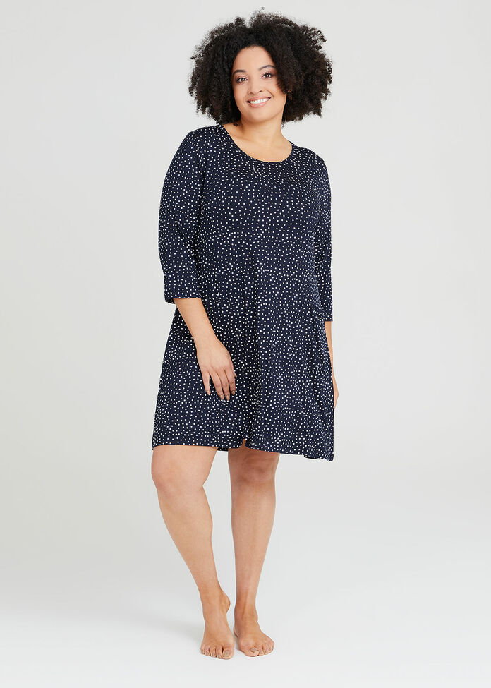 Bamboo Spot Pocket Nightie, , hi-res