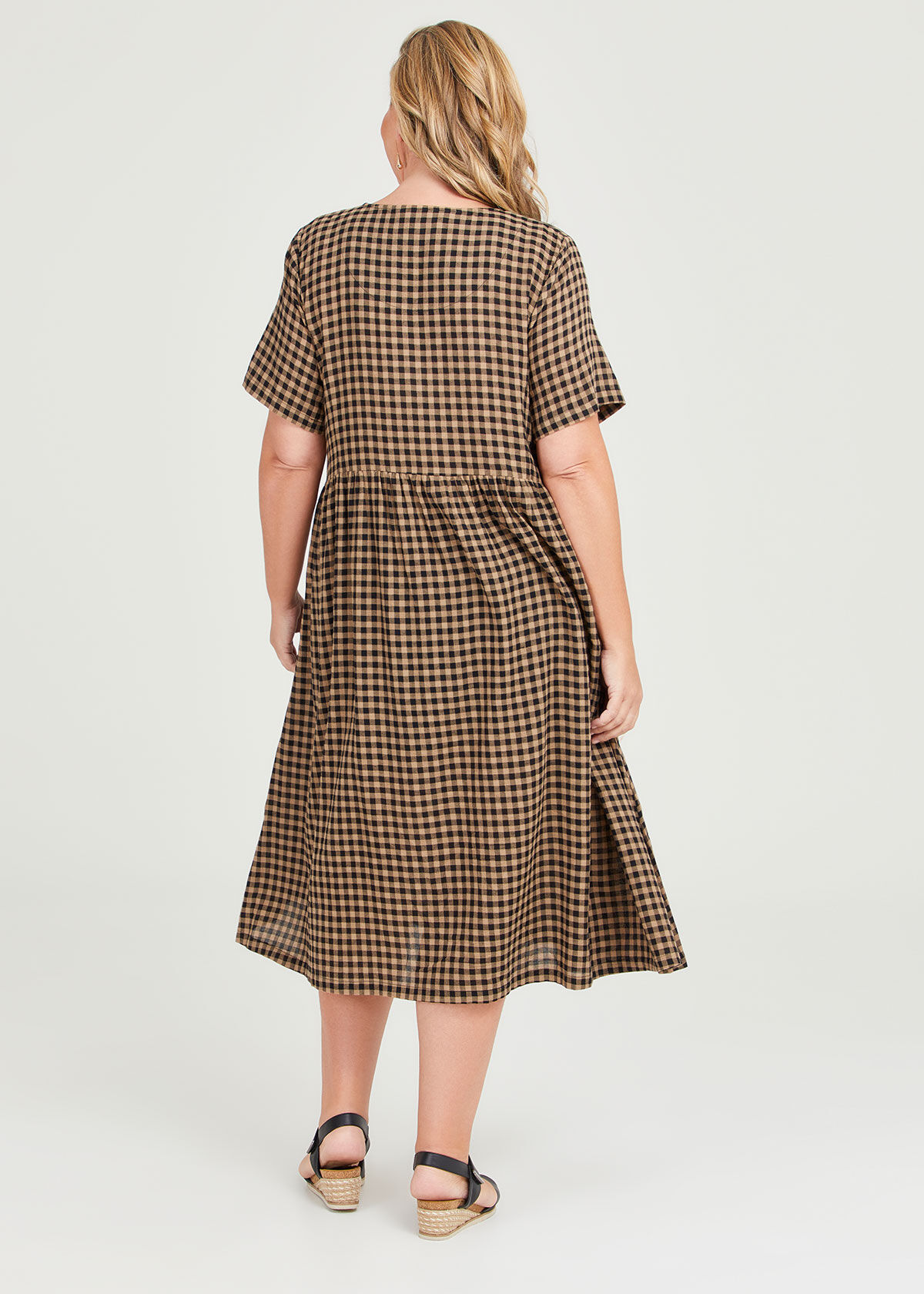 Plus fit gingham dress online