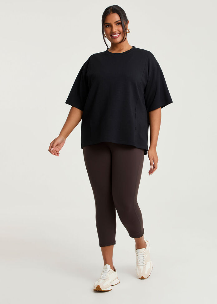 Luxe Touch Relaxed Seam Detail Top, , hi-res
