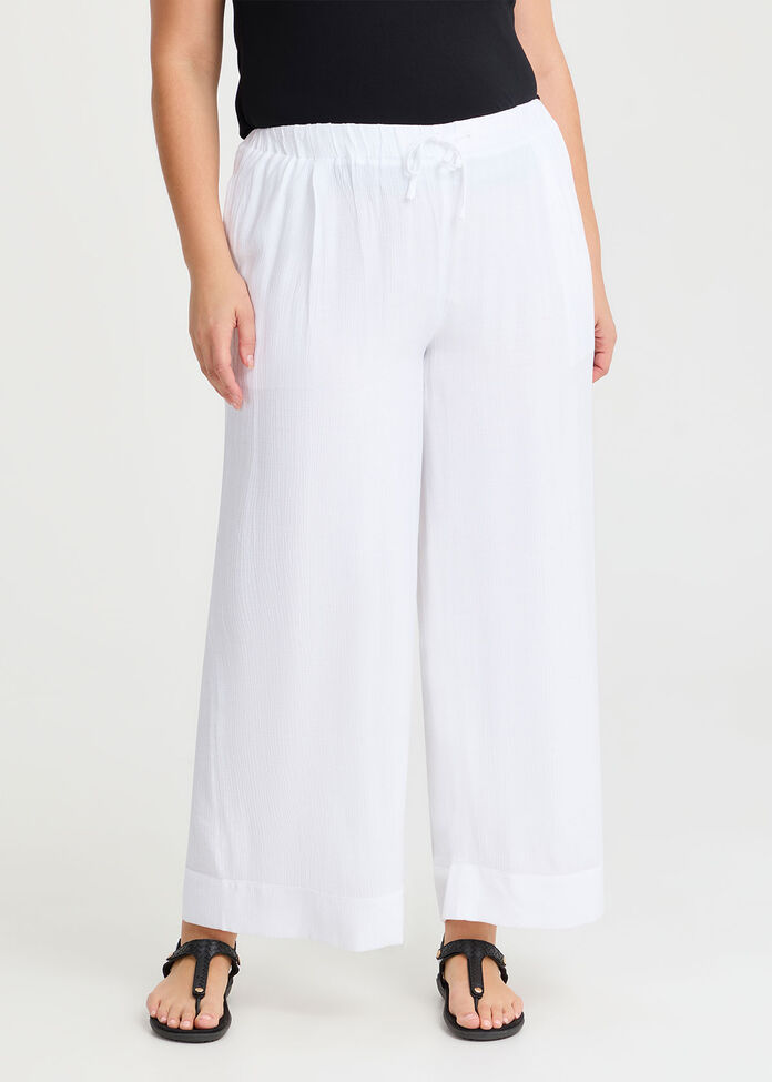 Natural Wide Leg Pant, WHITE, hi-res