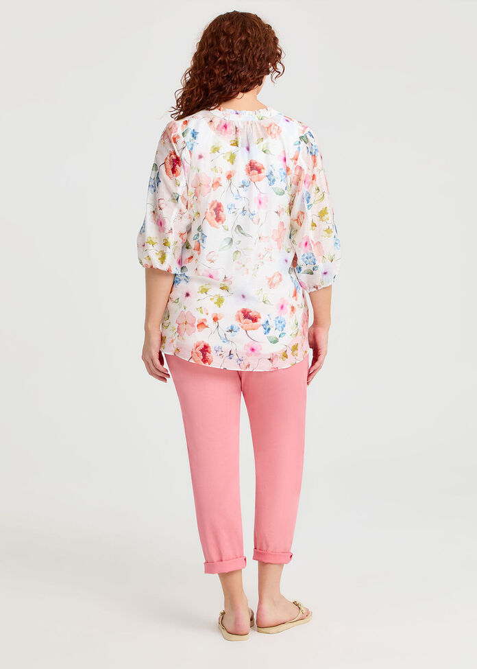 Tencel Blend Delicate Bloom Top, , hi-res
