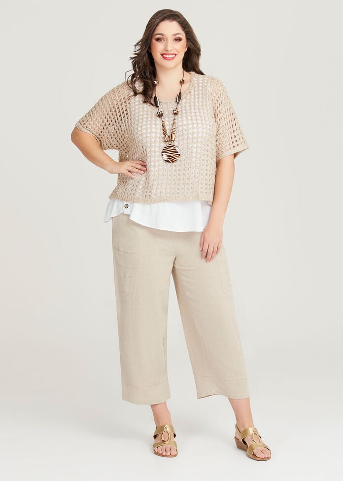 Sparkle Open Knit Over Top, , hi-res